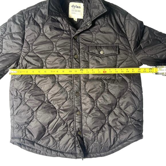 Dylan Women’s XL Black Quilted Nylon Jacket Snap Front Lightweight Chic - Picture 6 of 8